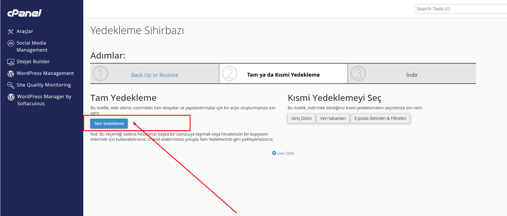 Cpanel Yedek (Full Backup) Nasıl Alınır? Resimli Anlatım 16 cpanel yedek alma 3