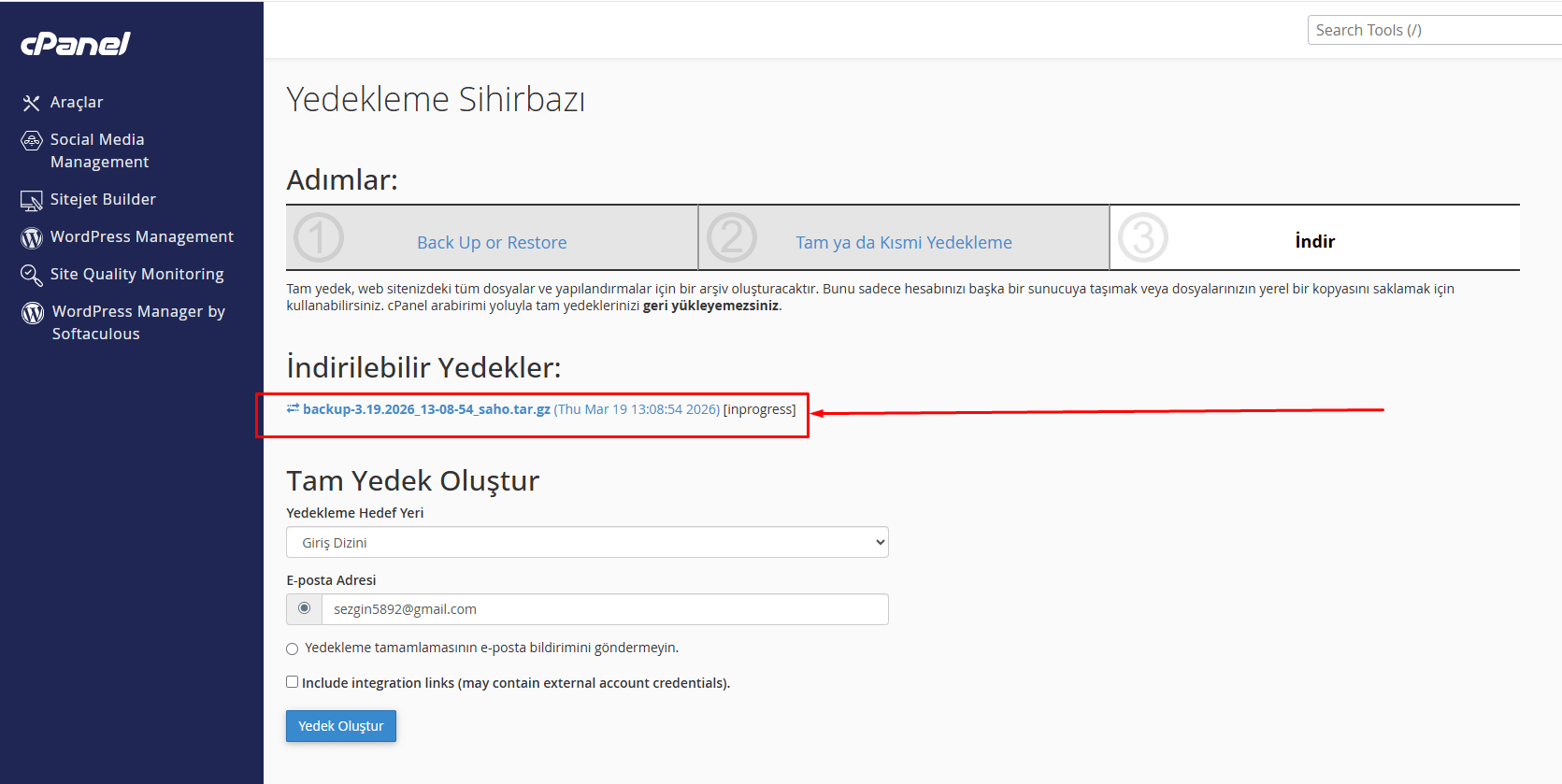 Cpanel Yedek (Full Backup) Nasıl Alınır? Resimli Anlatım 19 cpanel yedek alma 6