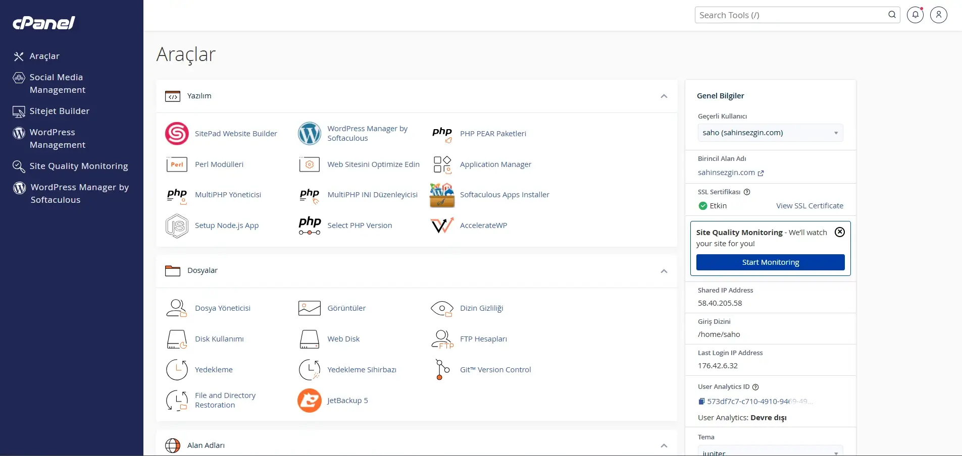 cpanel kullanımı