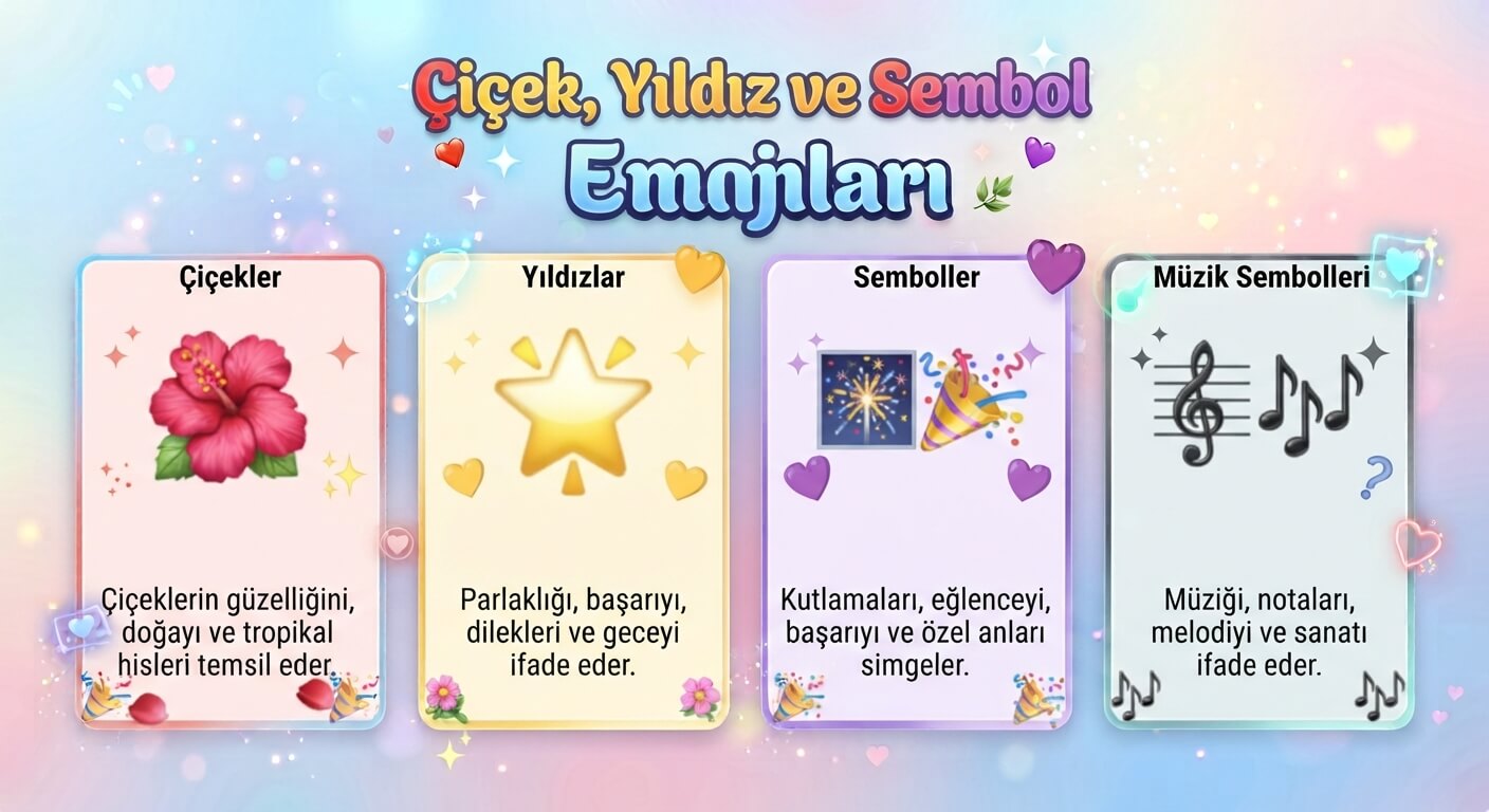 ciçek yıldız sembol emoji anlamları