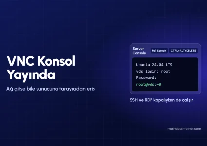 Merhabainternet VNC Konsol Sistemi Yayında! Sunucu Yönetimi Artık Daha Kolay